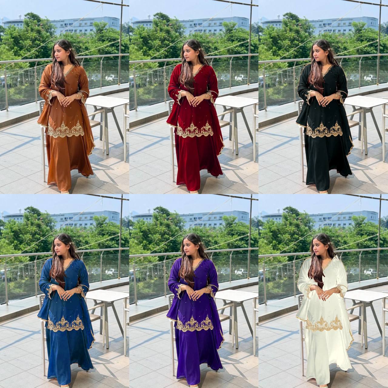 Heavy Fox Georgette Embroidered Suit Set with Dupatta