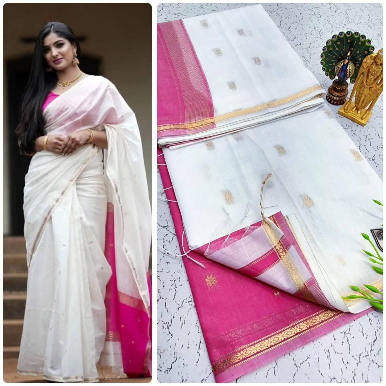 Lilan Slub Soft Cotton Saree with Rich Weaving Blouse
