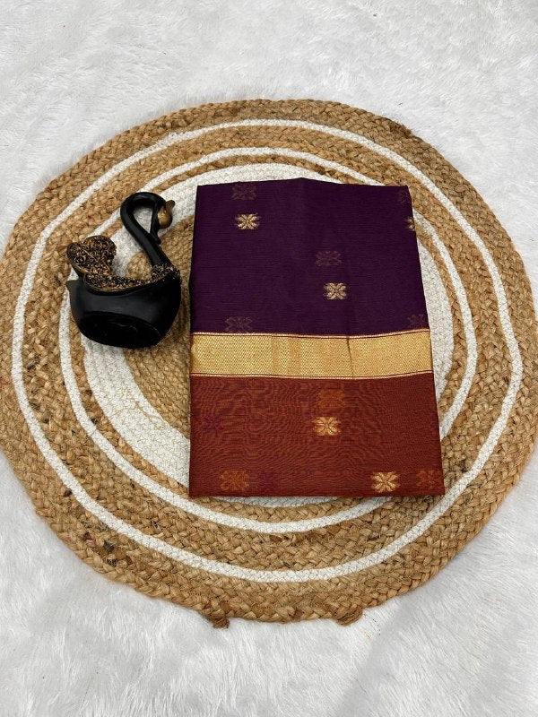 Lilan Slub Soft Cotton Saree with Rich Weaving Blouse