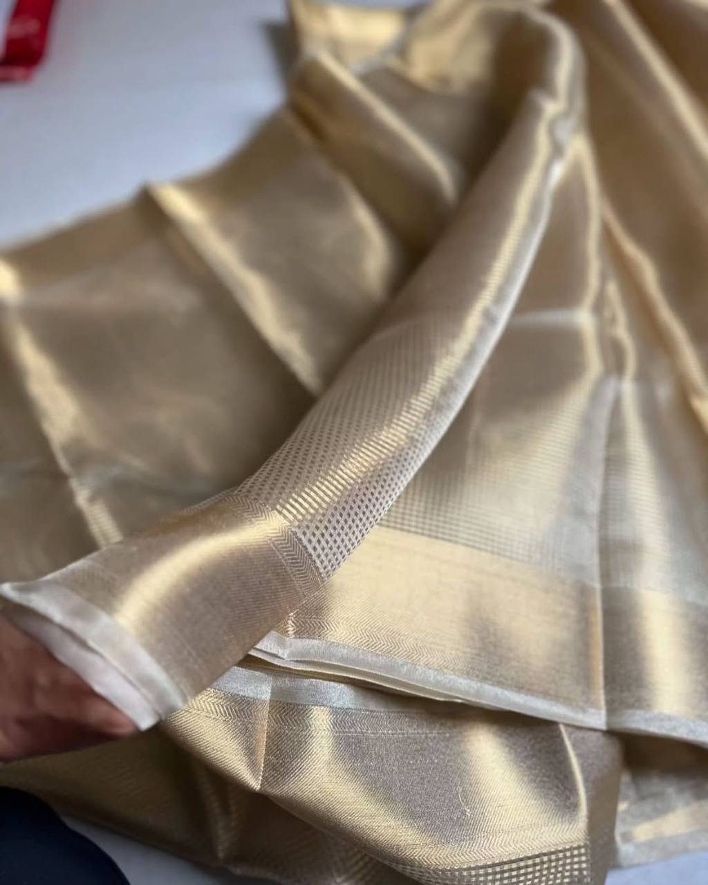 Nayanthara Inspired Banarasi Golden Tissue Silk Saree