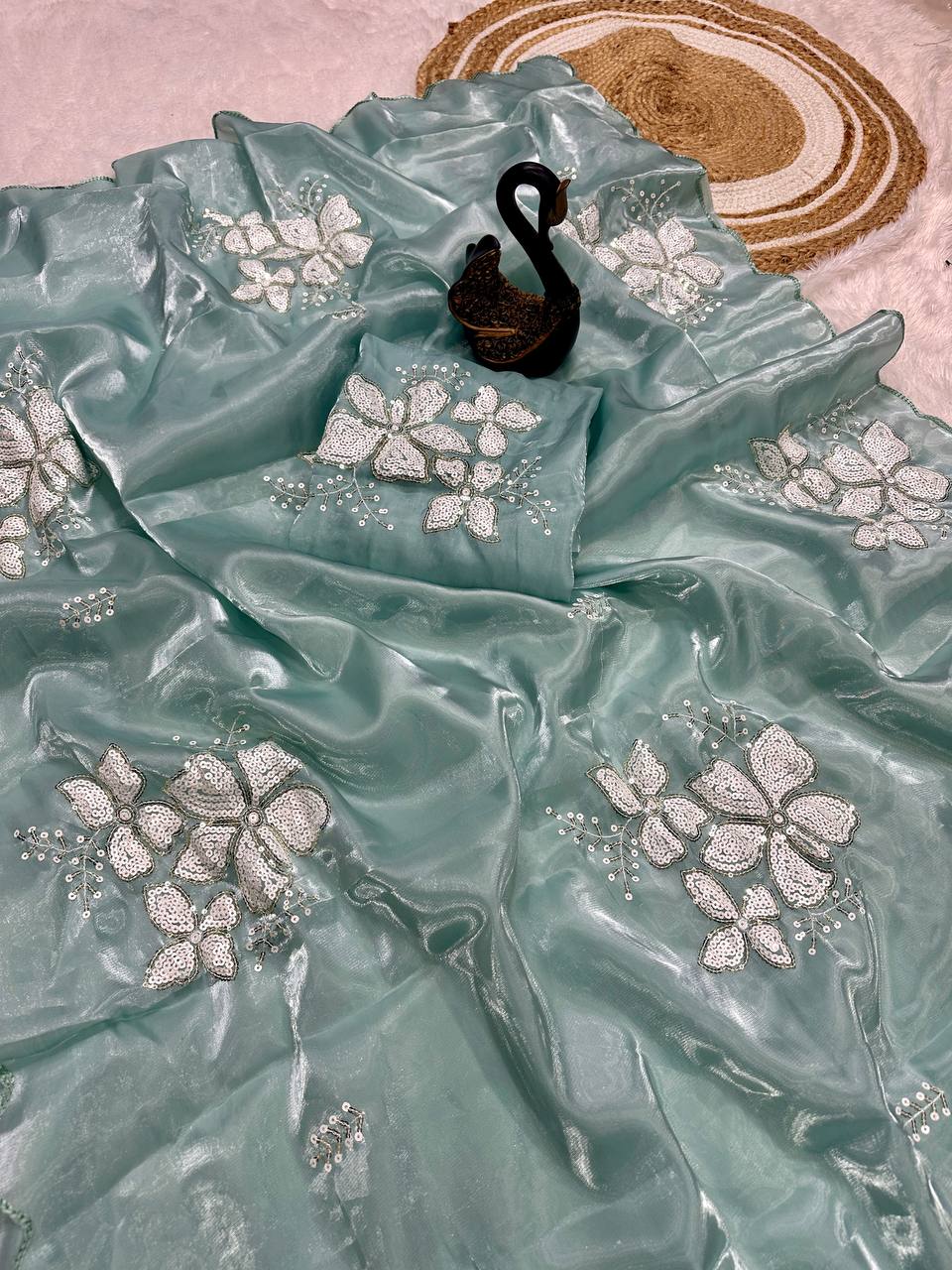 Jimmy Choo Fabric Designer Saree with Dual Sequence Work