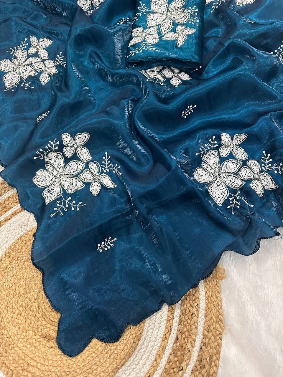 Jimmy Choo Fabric Designer Saree with Dual Sequence Work