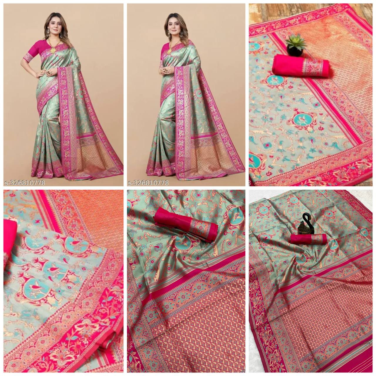 Organic Banarasi Wedding Saree – Lightweight & Breathable