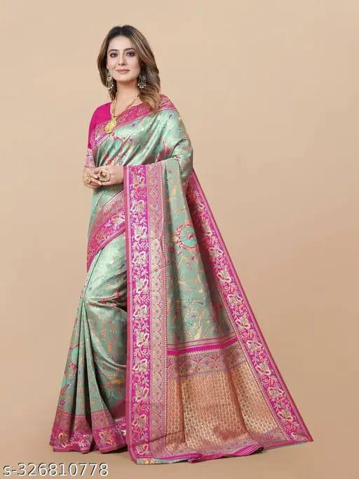 Organic Banarasi Wedding Saree – Lightweight & Breathable