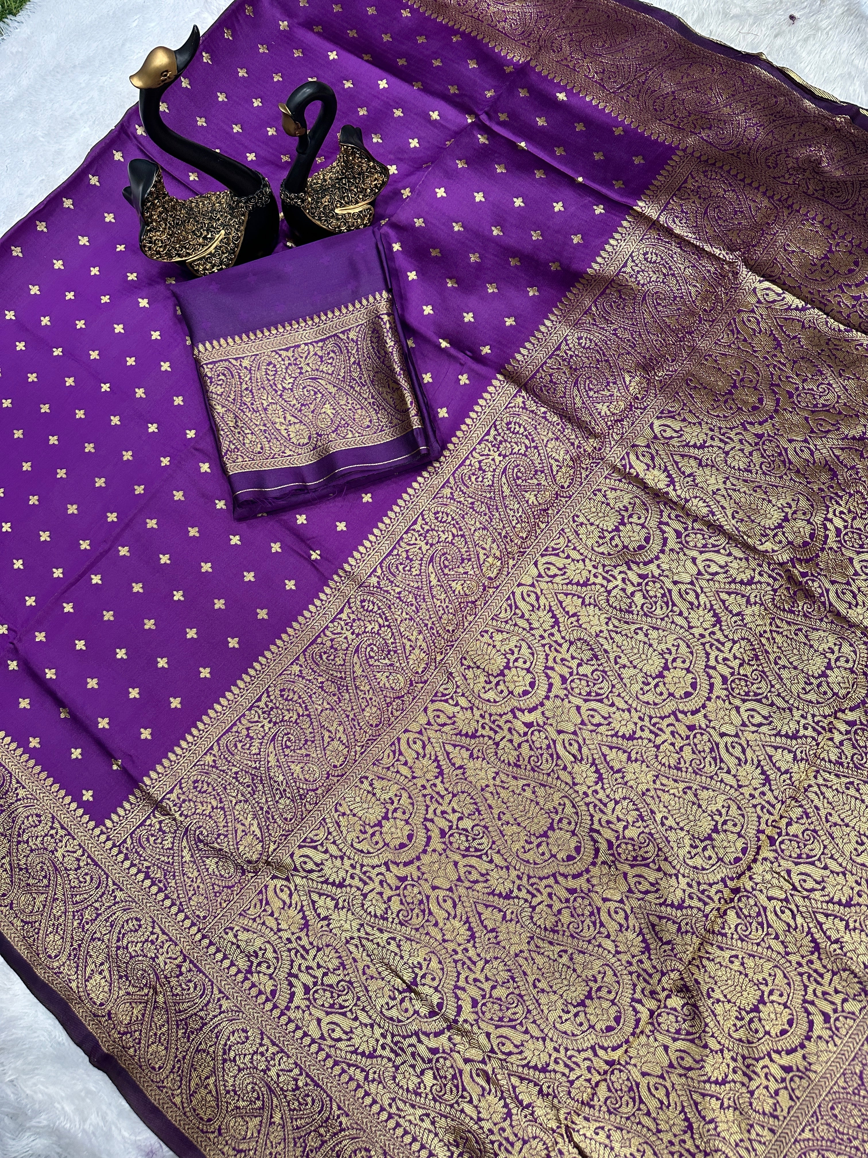 Premium Organic Banarasi Lichi Silk Wedding Saree
