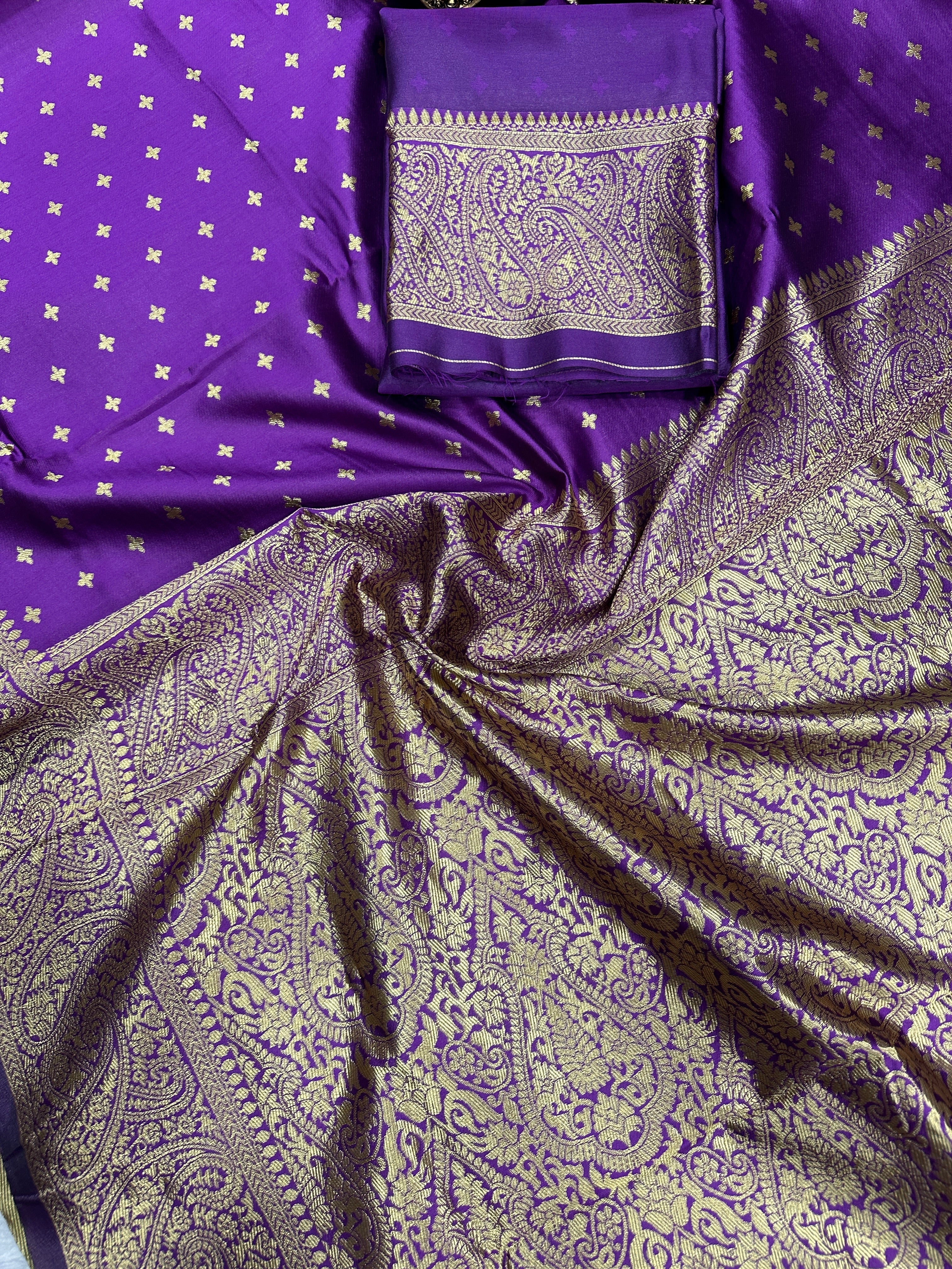 Premium Organic Banarasi Lichi Silk Wedding Saree
