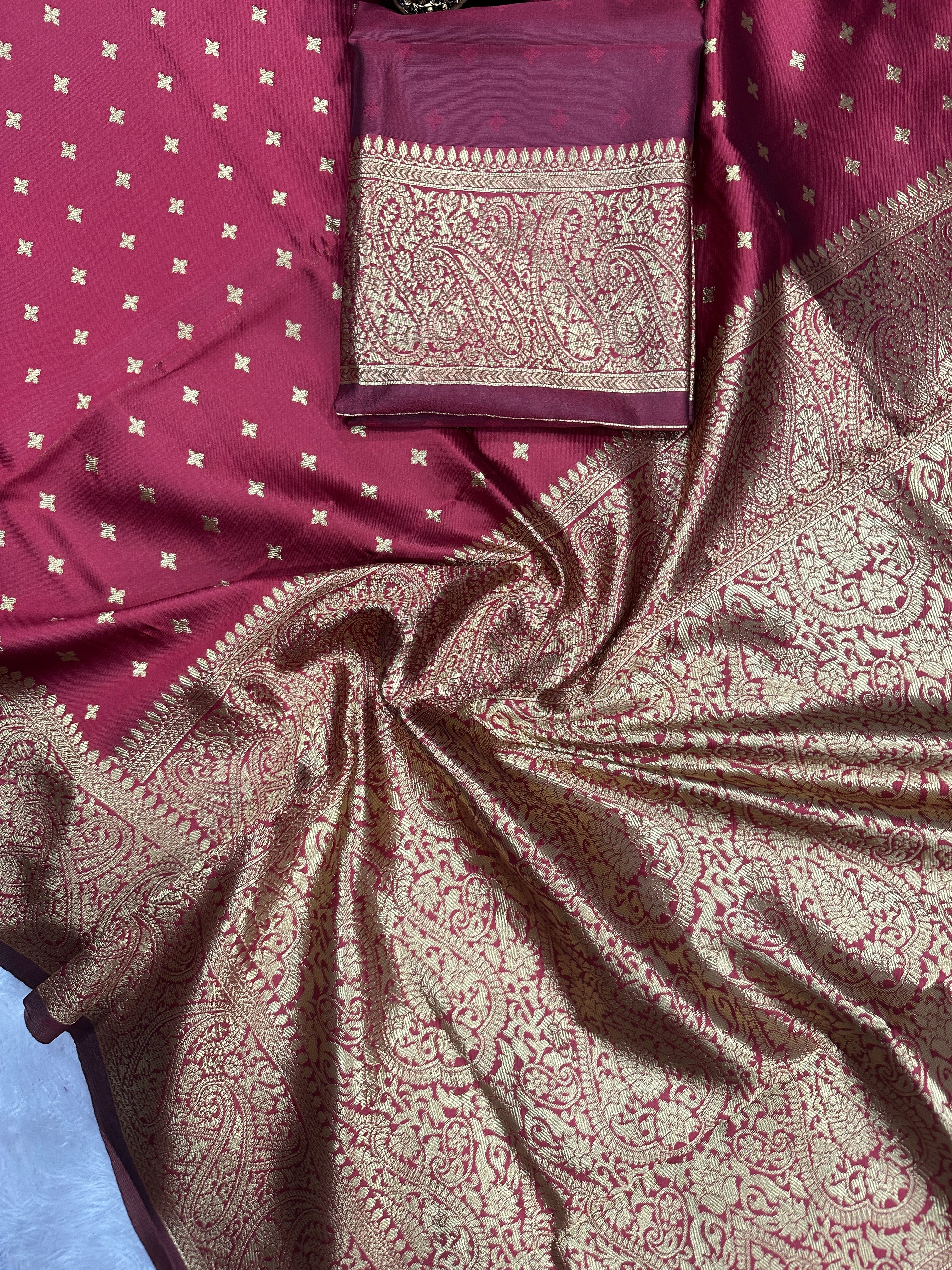 Premium Organic Banarasi Lichi Silk Wedding Saree