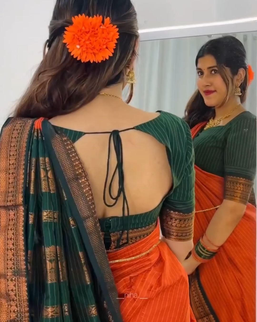 Kesar-Green Silk Saree