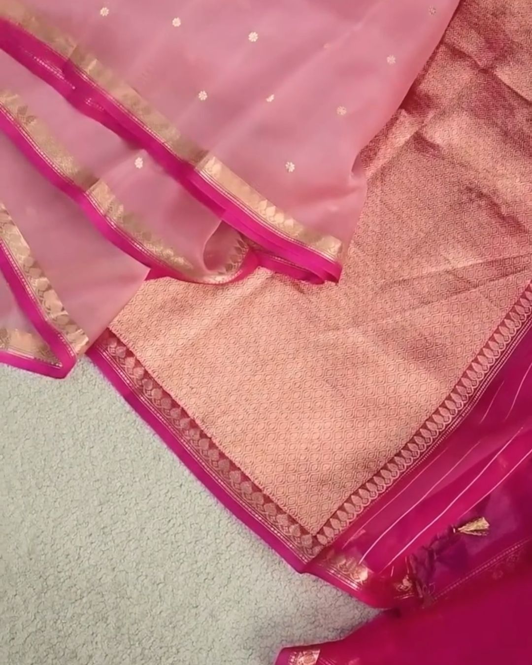Pink Banarasi Silk Saree