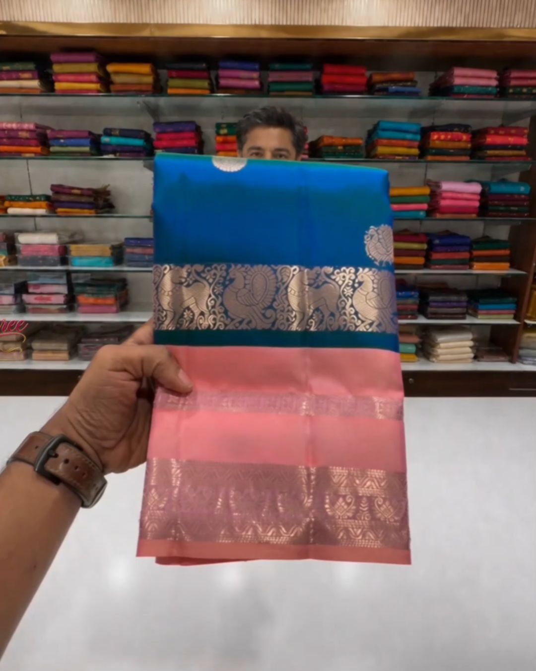 Pink Peacock Kanjivaram Silk Saree