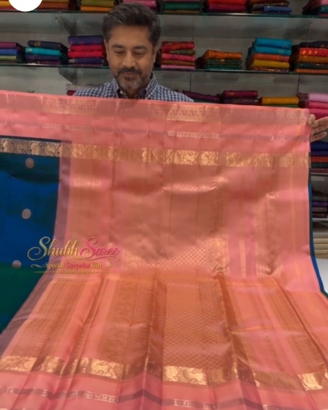 Pink Peacock Kanjivaram Silk Saree
