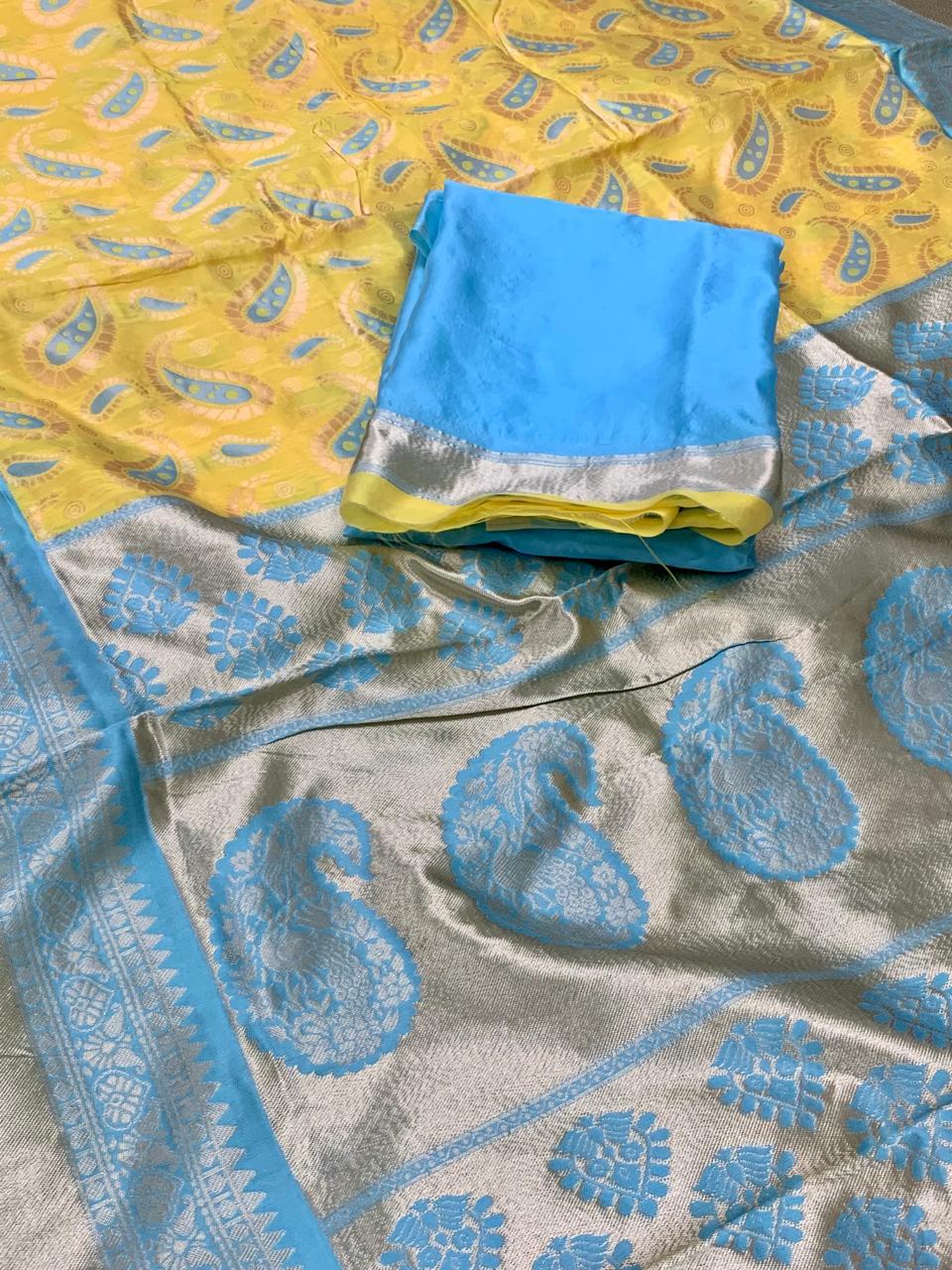 Premium Banarasi Saree in Lichi Silk