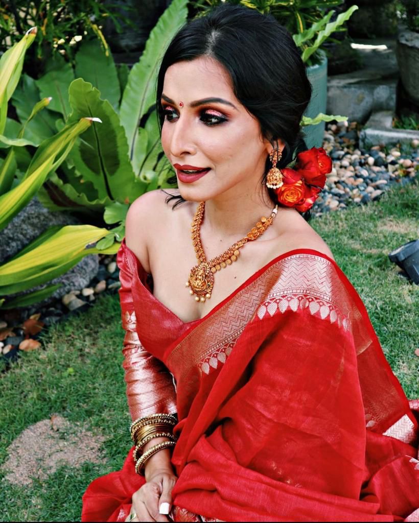 Classic Red Silk Saree with Rich Zari Border