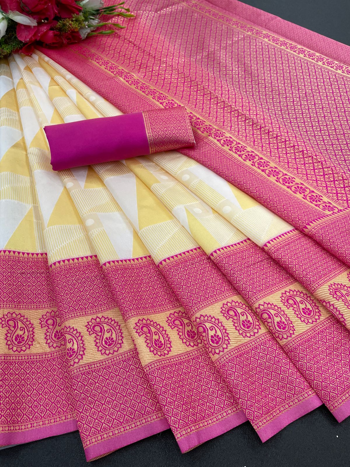 Bridal Kanchipuram Silk Saree with Rich Zari Work