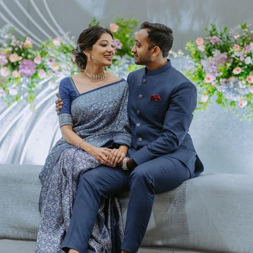 Royal Blue Silk Saree with Intricate Woven Design