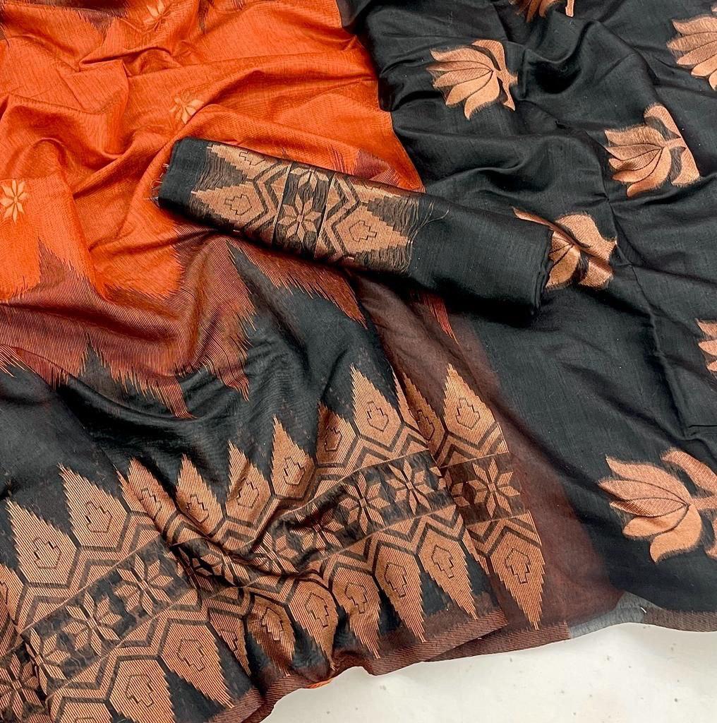 Lilan Soft Cotton Saree with Rich Weaving Blouse