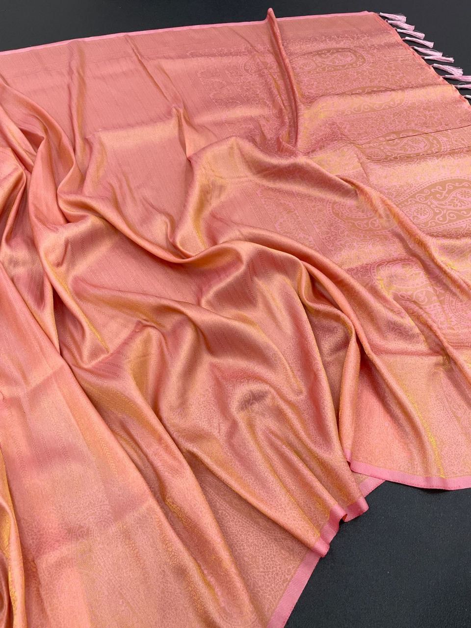 Royal Purple Soft Silk Saree with Antique Zari Weaving & Tassels