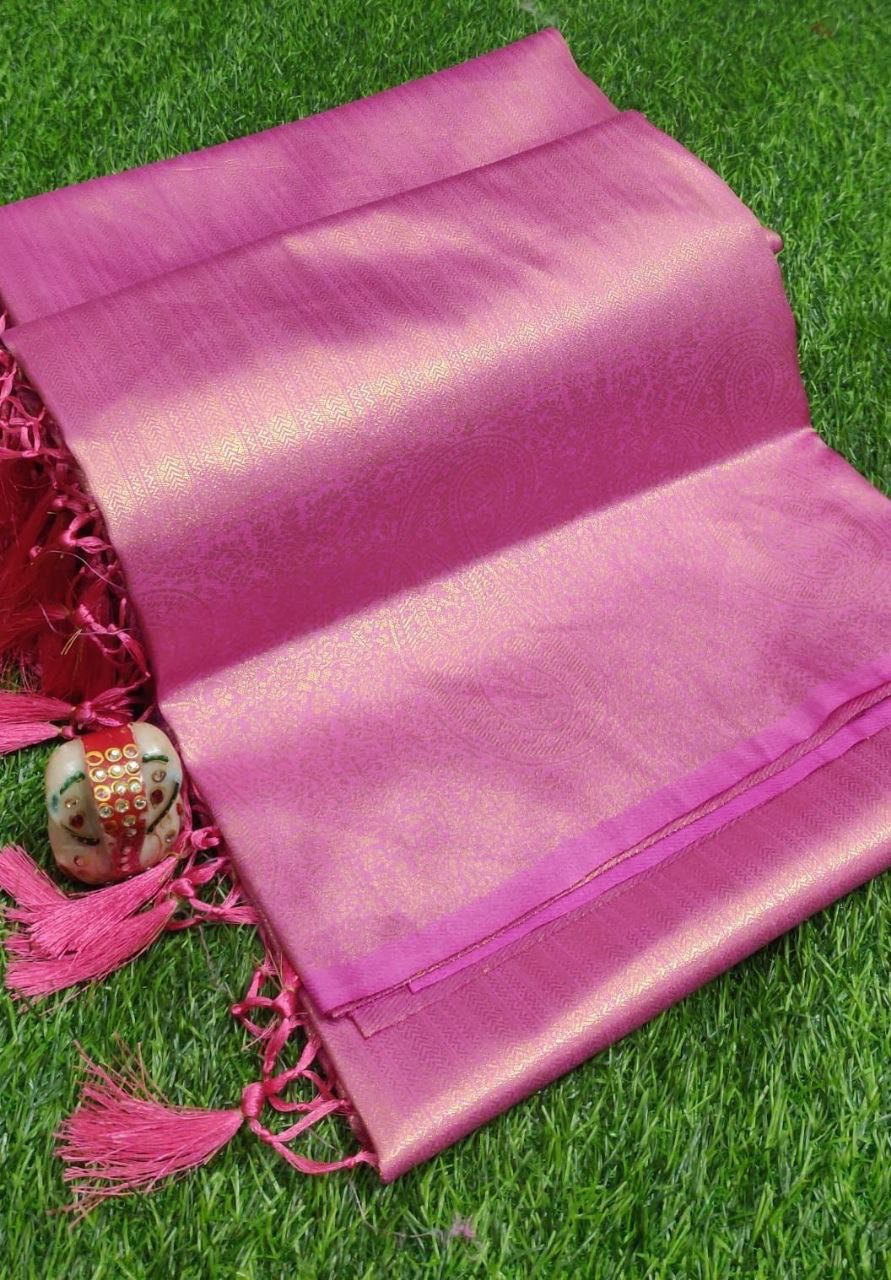 Royal Purple Soft Silk Saree with Antique Zari Weaving & Tassels