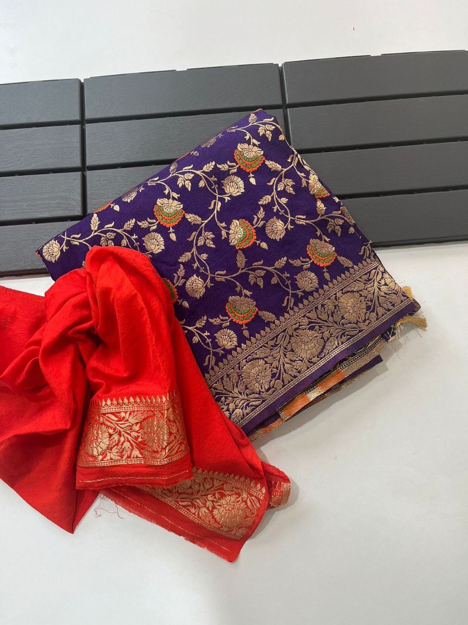 Laabh Creation Pure Soft Khadi Georgette Silk Saree with Zari & Meenakari Work – LC-59