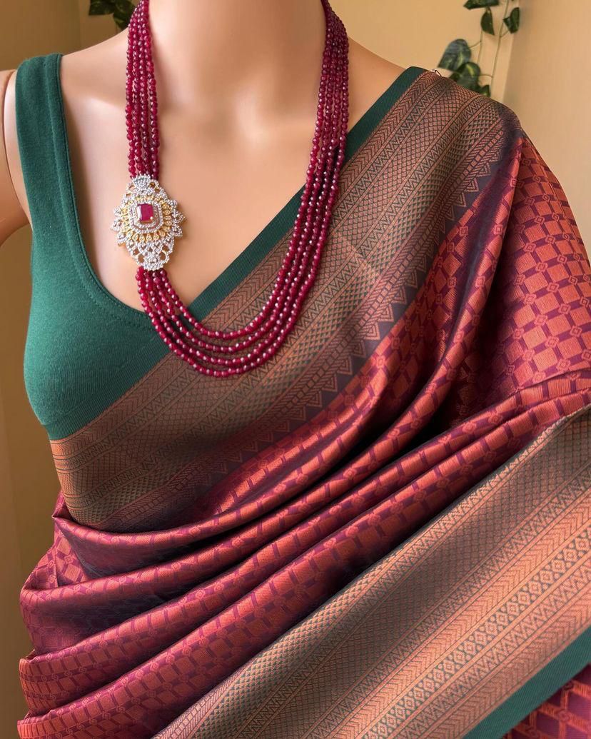 Premium Organic Banarasi Lichi Silk Wedding Saree