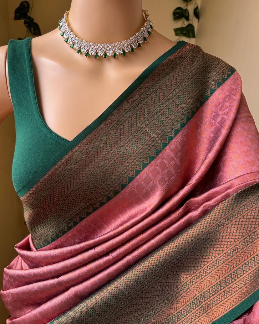 Premium Organic Banarasi Lichi Silk Wedding Saree