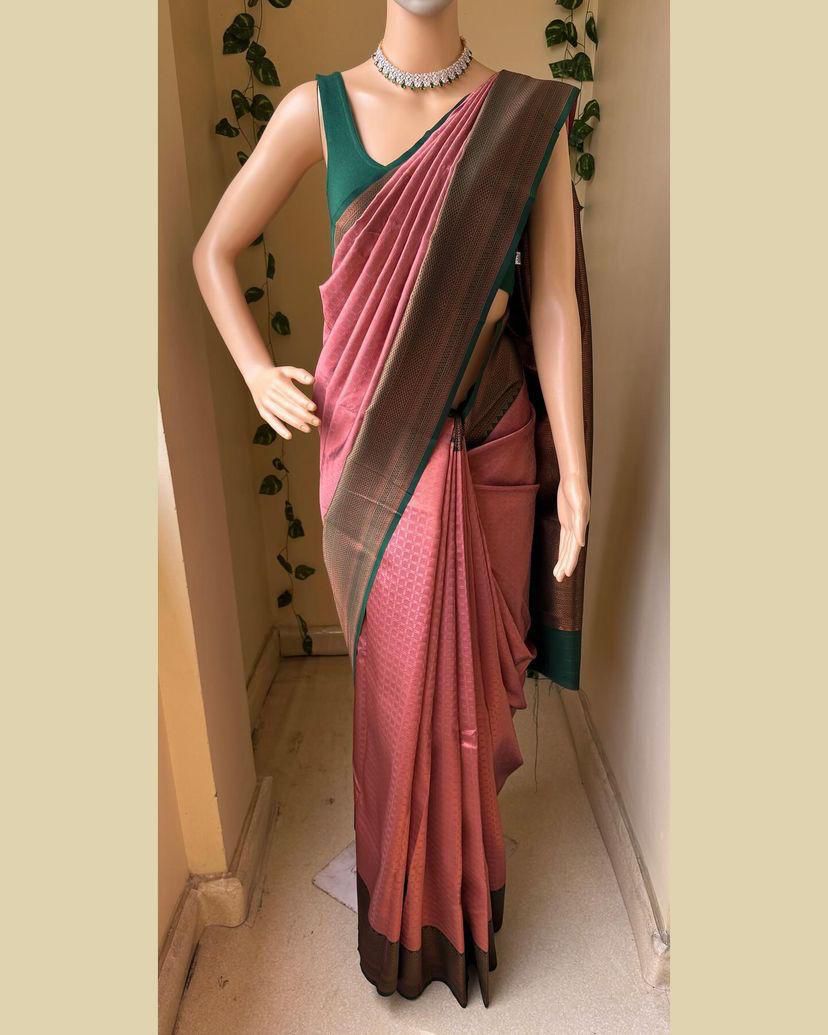 Premium Organic Banarasi Lichi Silk Wedding Saree