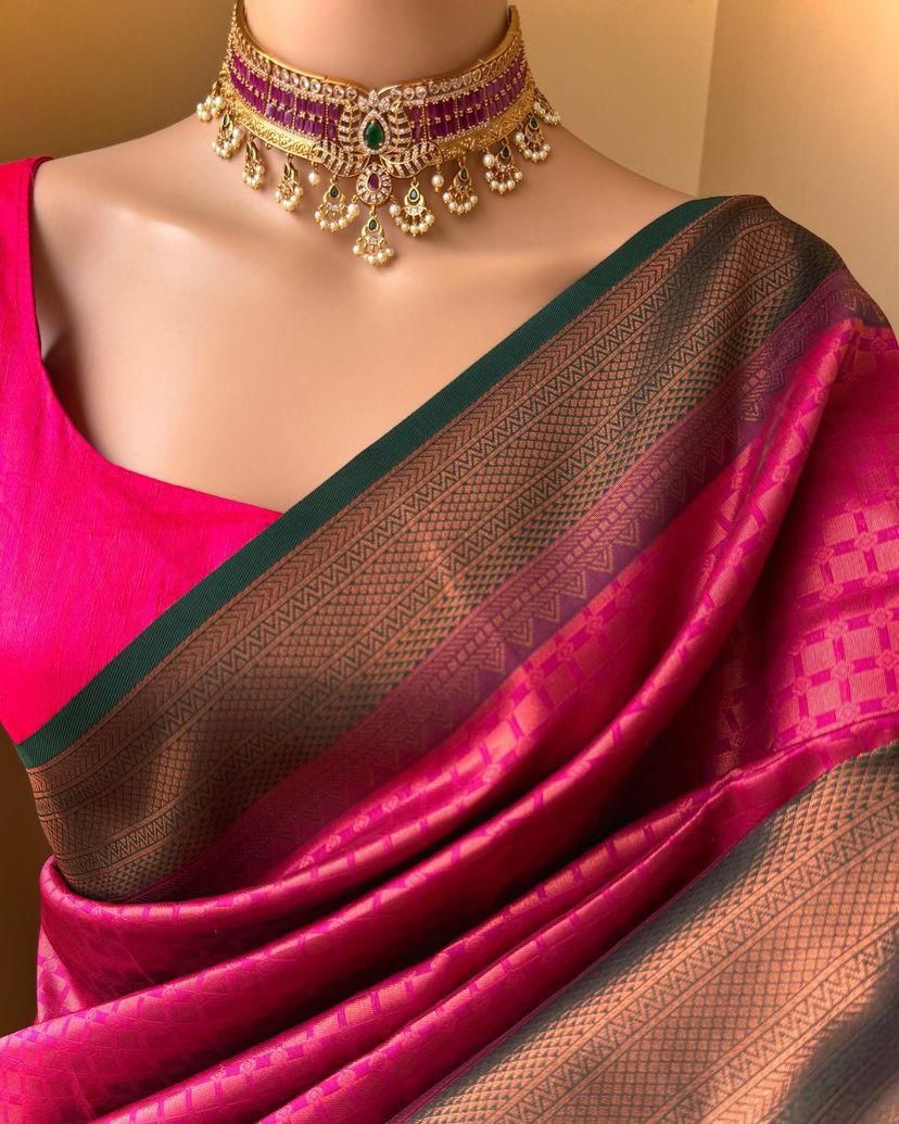 Premium Organic Banarasi Lichi Silk Wedding Saree