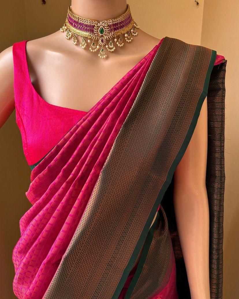 Premium Organic Banarasi Lichi Silk Wedding Saree