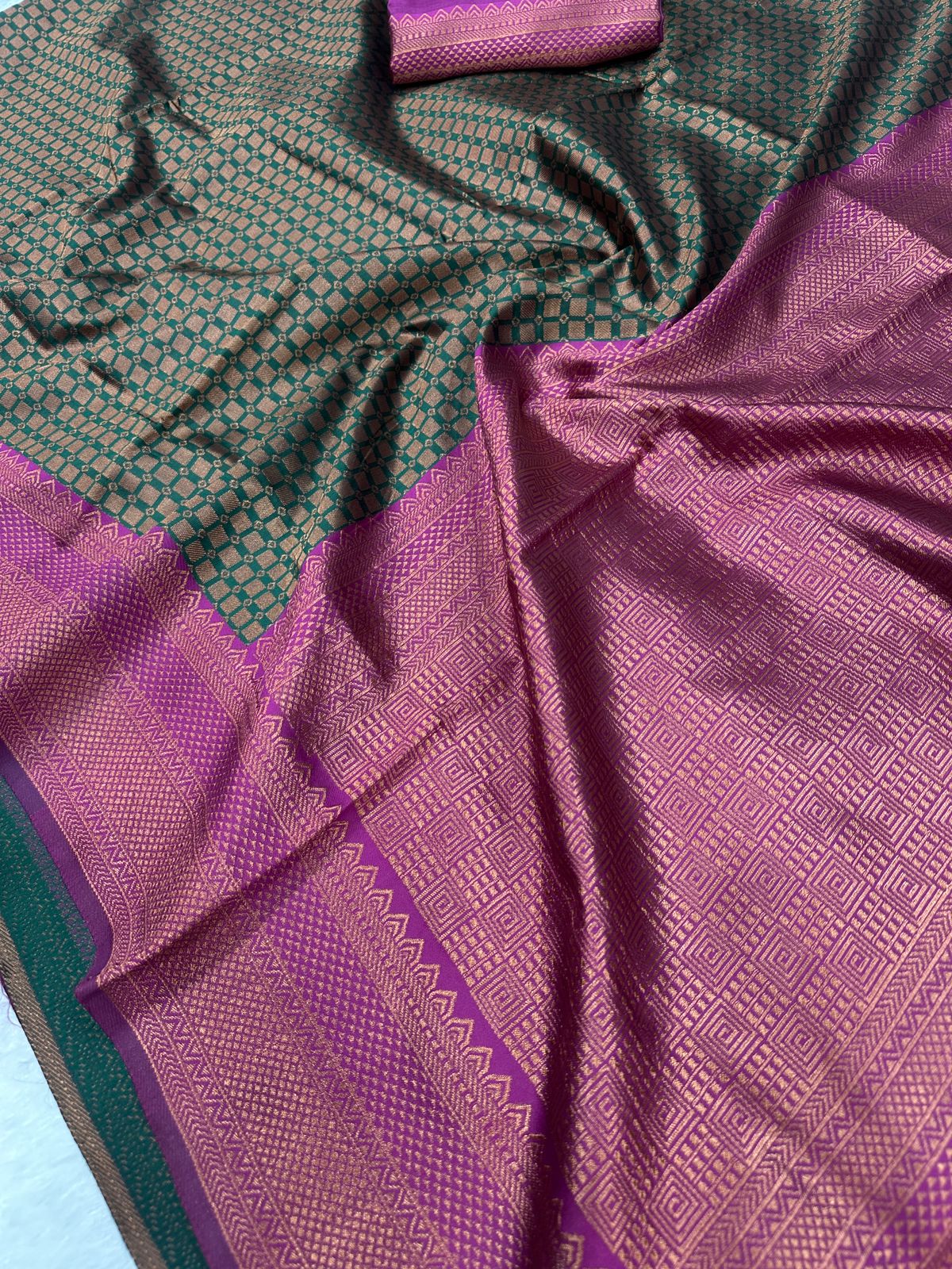 Premium Organic Banarasi Lichi Silk Wedding Saree