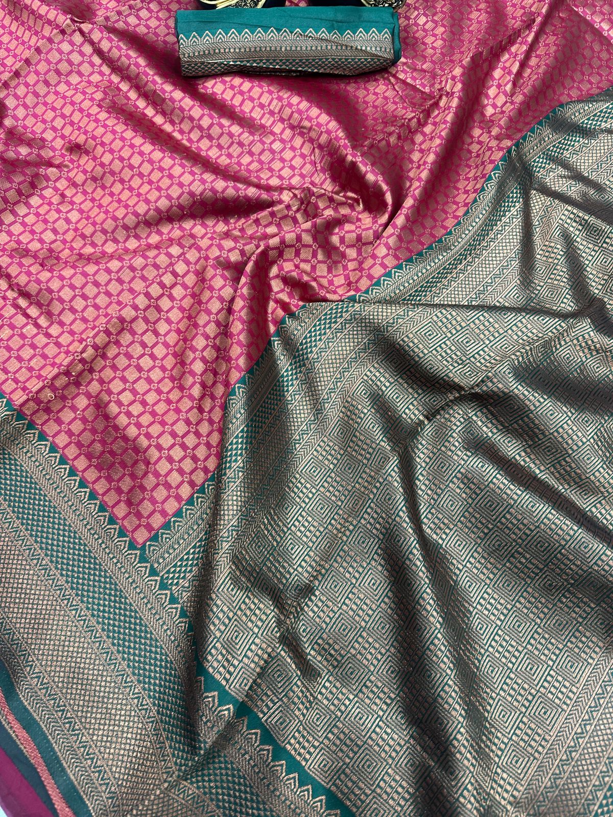 Premium Organic Banarasi Lichi Silk Wedding Saree