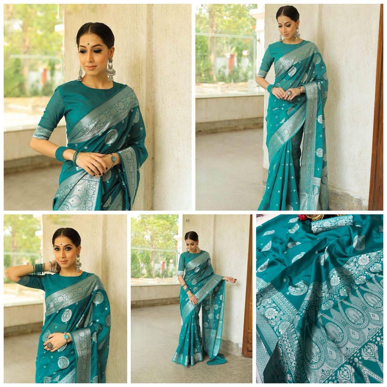 Lightweight Organic Banarasi Lichi Silk Wedding Saree