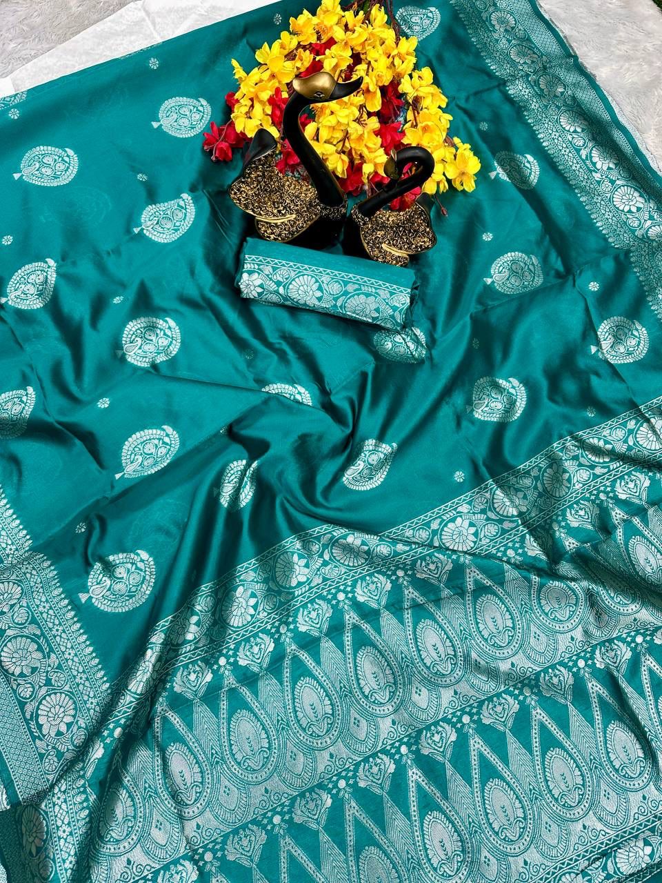 Lightweight Organic Banarasi Lichi Silk Wedding Saree