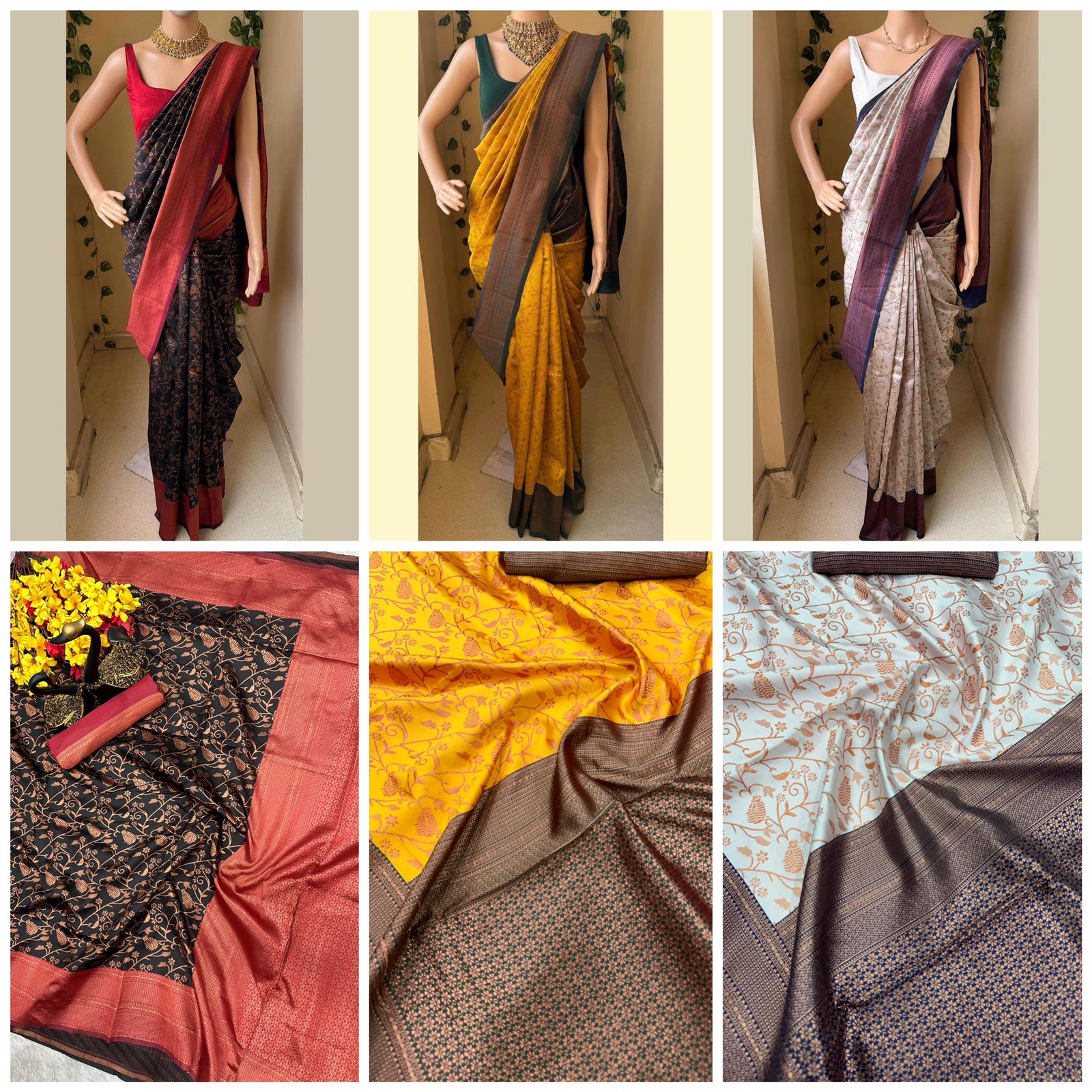 Elegant Organic Banarasi Lichi Silk Wedding Saree