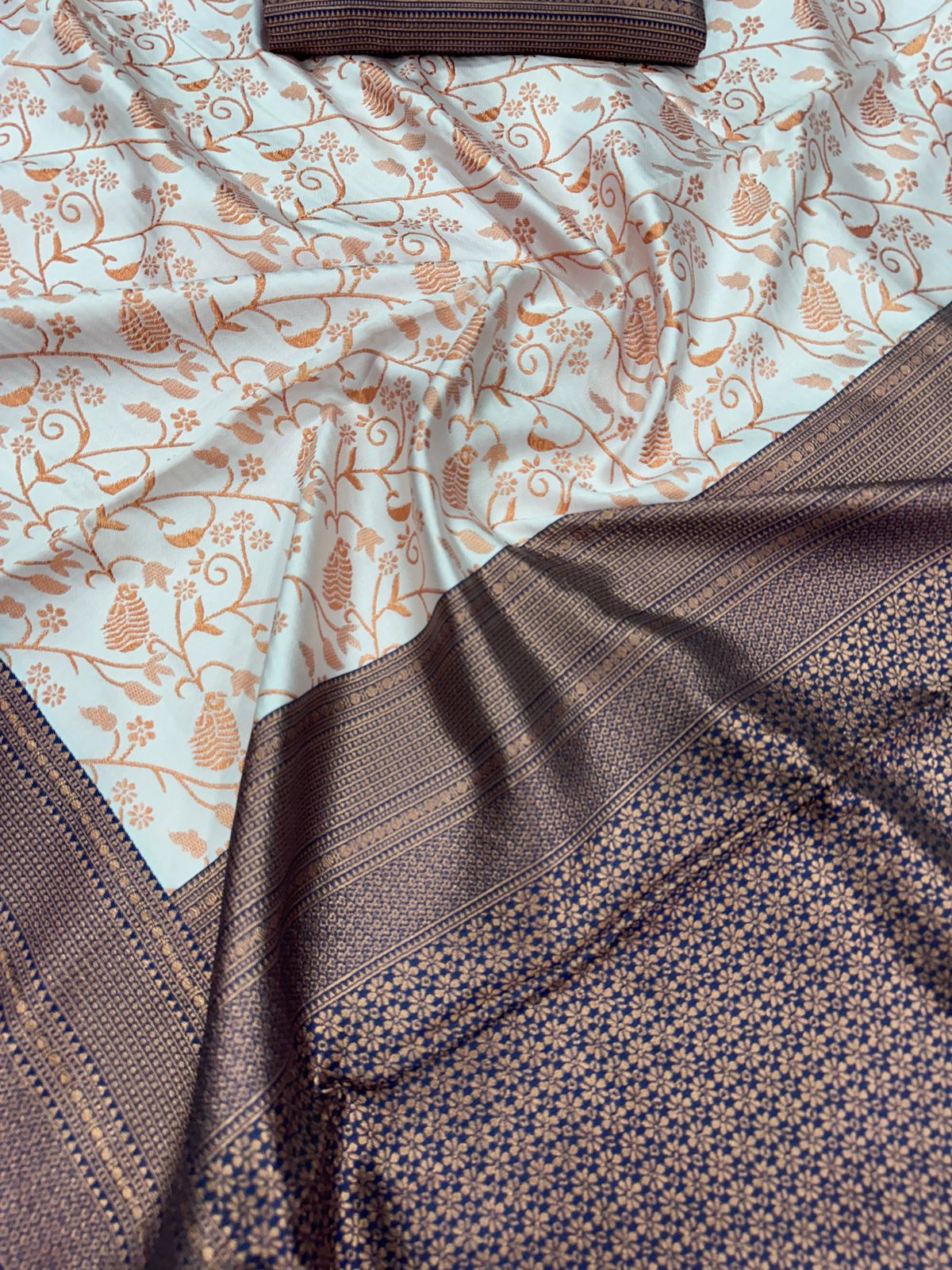 Elegant Organic Banarasi Lichi Silk Wedding Saree