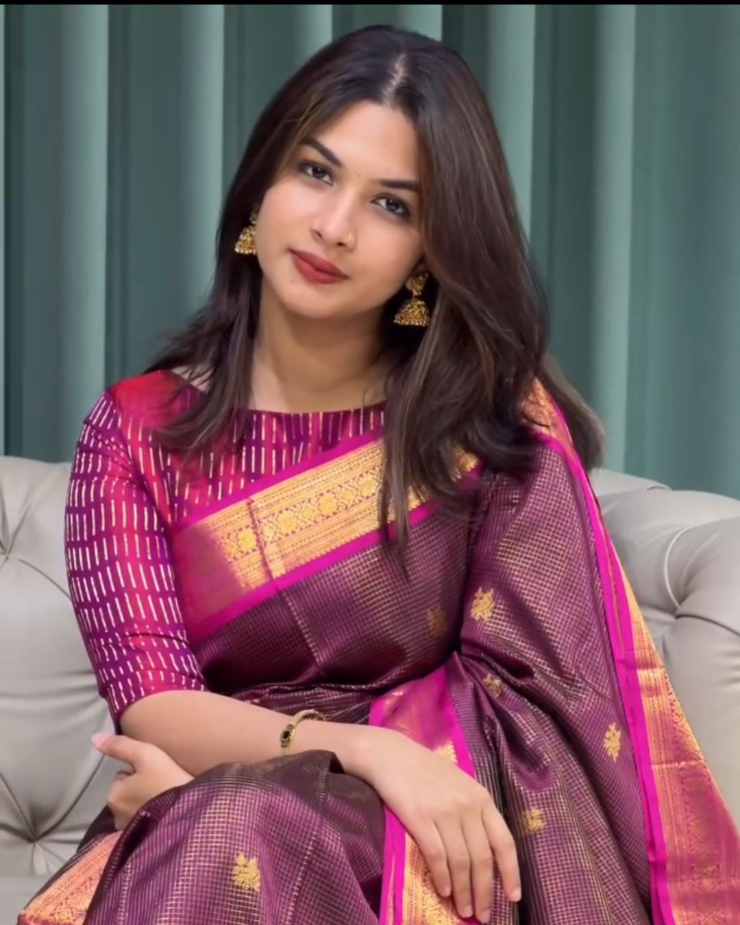 Wine Silk Saree