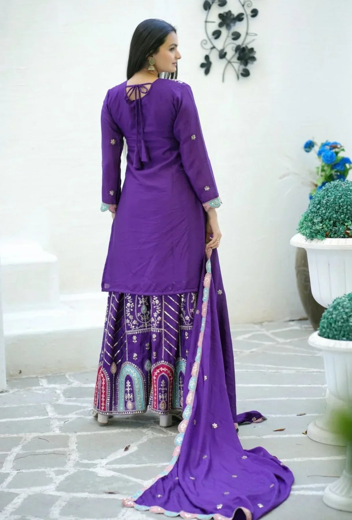 Elegant Readymade Purple Suit For Women – Perfect For Parties
