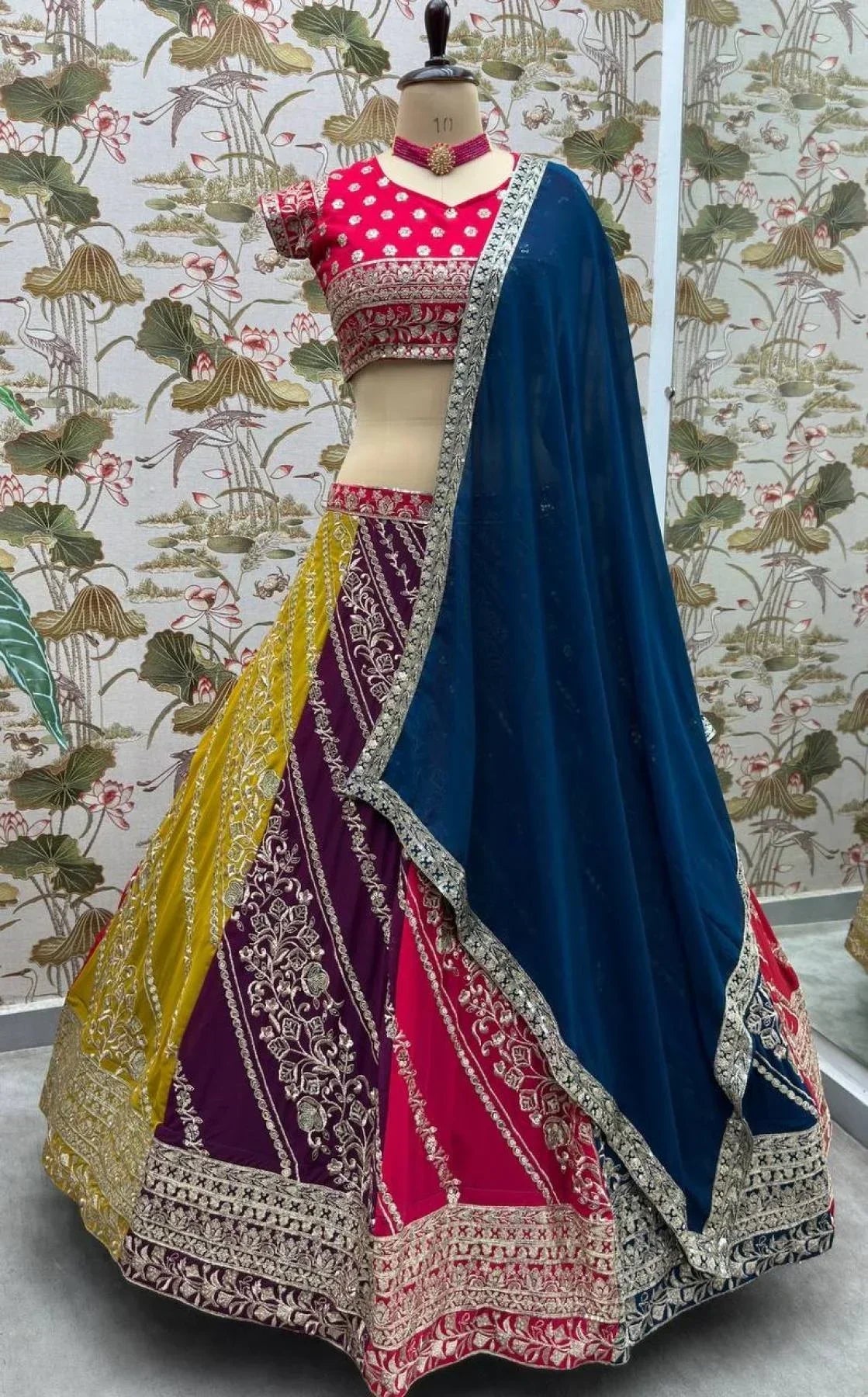Multi Color Faux Georgette Lehenga Collection By Royal Export