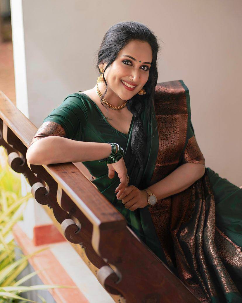 Feather Light Organic Banarasi Lichi Silk Wedding Saree