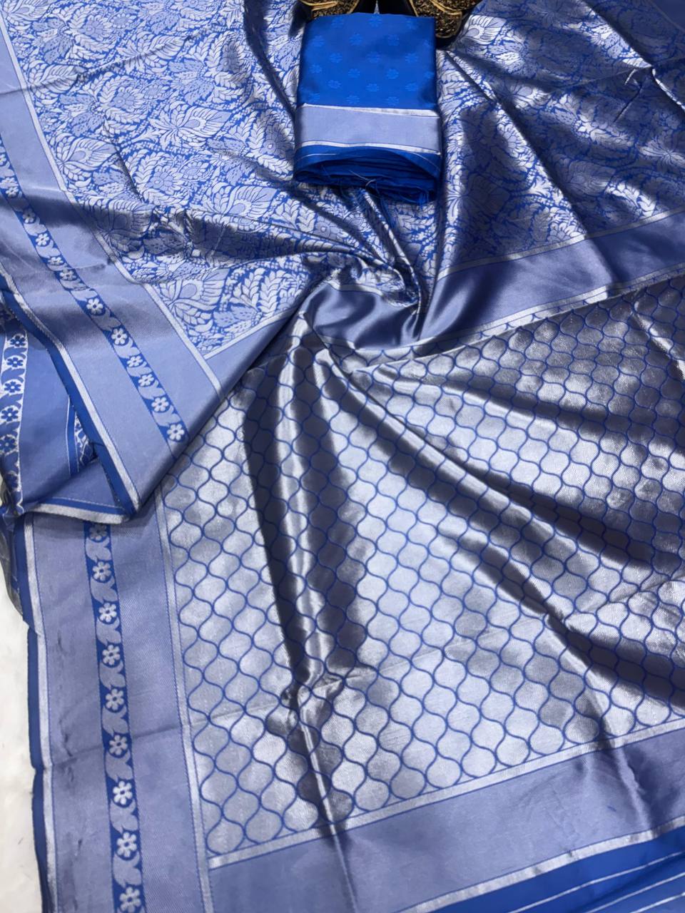 Premium Organic Banarasi Lichi Silk Wedding Saree