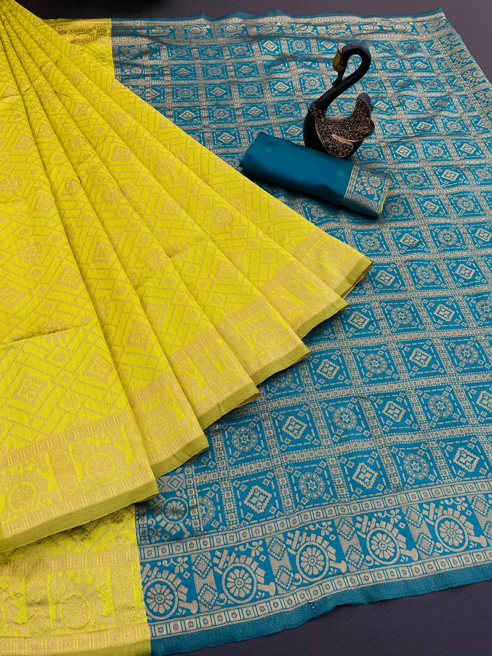 Organic Banarasi Lichi Silk Wedding Saree – Lightweight & Elegant