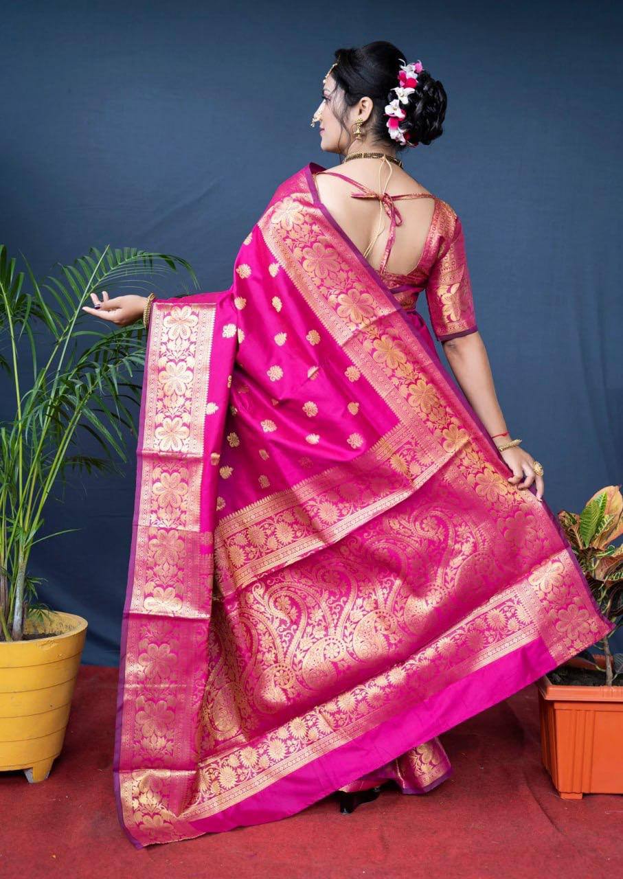 Premium Comfort Organic Banarasi Lichi Silk Wedding Saree