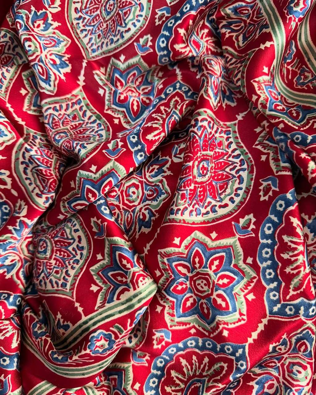 Original Ajrakh Semi Gaji Silk Bandhej Saree