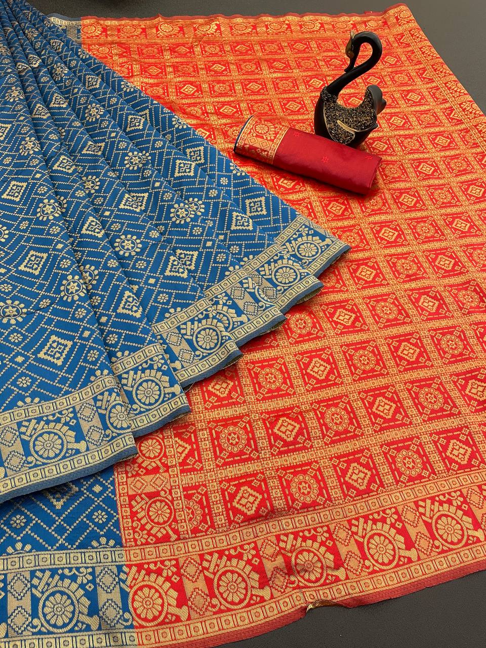 Organic Banarasi Lichi Silk Wedding Saree – Lightweight & Elegant