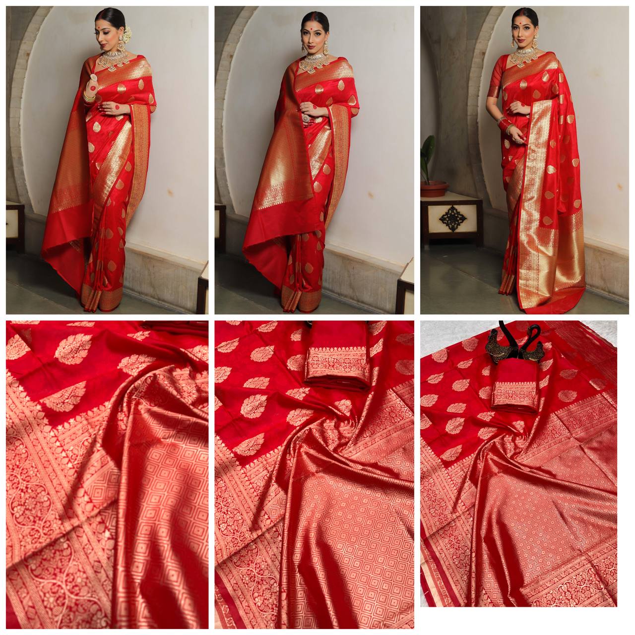 Elegant Lichi Silk Organic Banarasi Wedding Saree