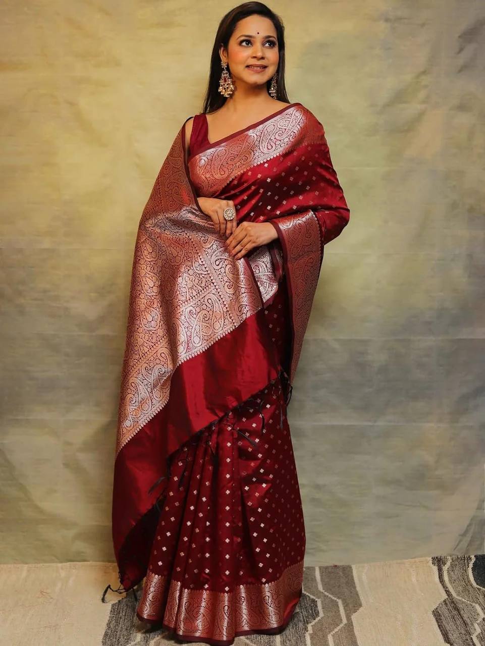Premium Organic Banarasi Lichi Silk Wedding Saree