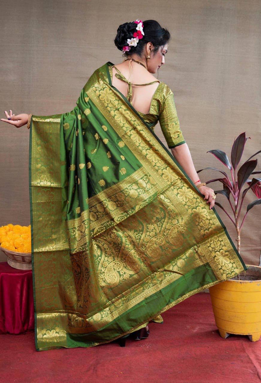 Premium Comfort Organic Banarasi Lichi Silk Wedding Saree