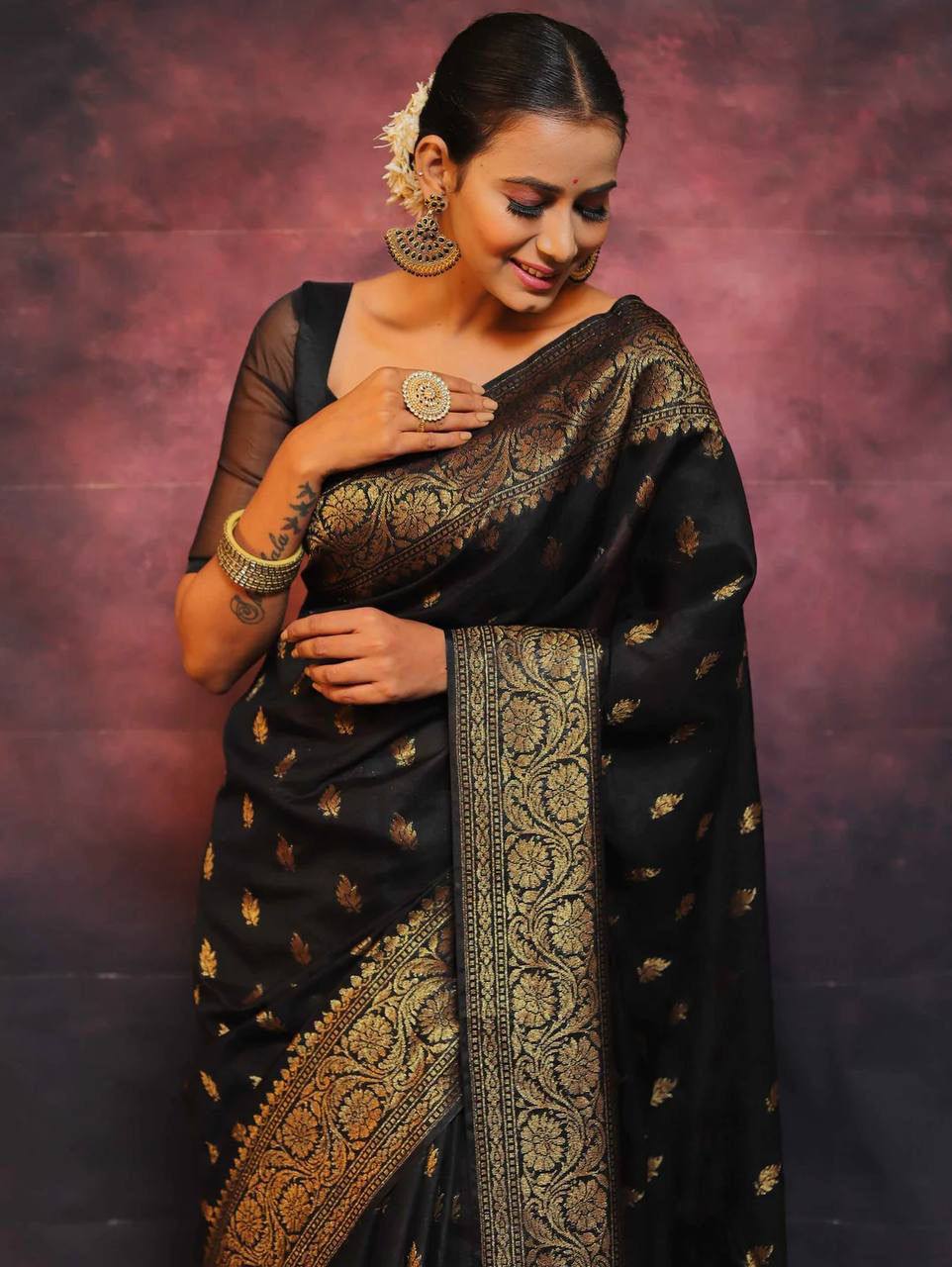 Soft Comfort Organic Banarasi Lichi Silk Wedding Saree