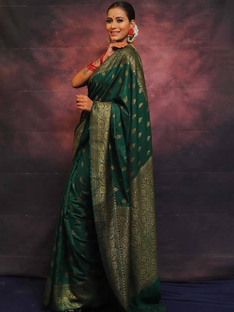 Soft Comfort Organic Banarasi Lichi Silk Wedding Saree