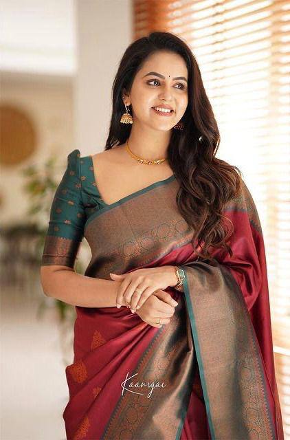 Premium Banarasi Saree in Lichi Silk