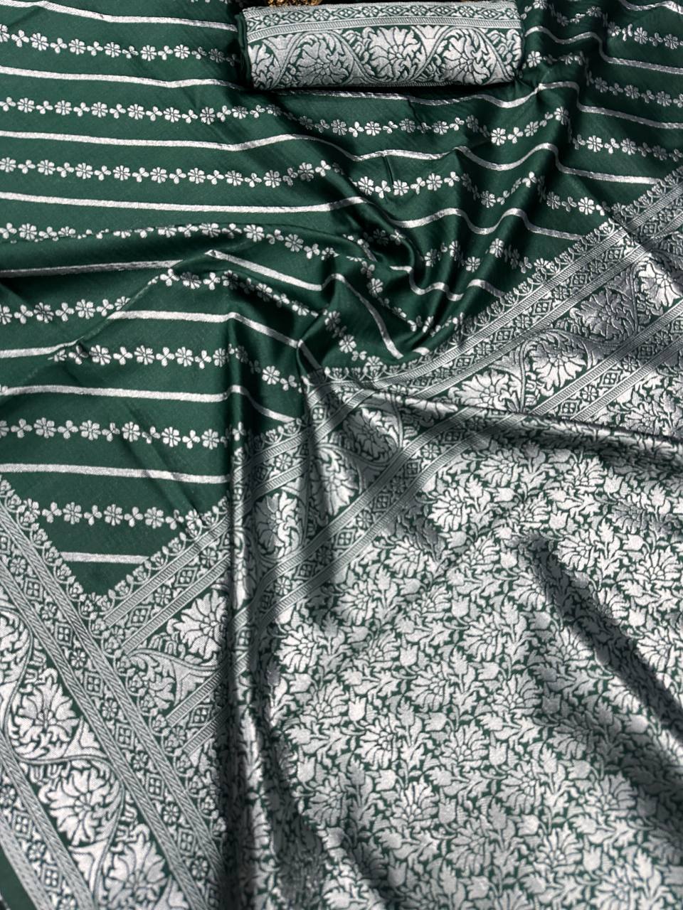 Rich Comfort Organic Banarasi Lichi Silk Wedding Saree